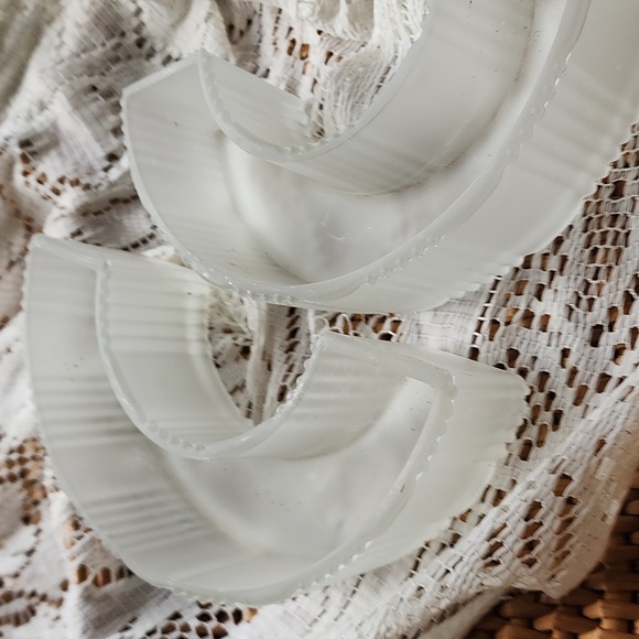 Vintage Frosted Glass Art Deco Flower Trough Succulents Plants Vase - Picture 7 of 10